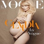 Foto Claudia Schiffer senza veli in copertina su Vogue.